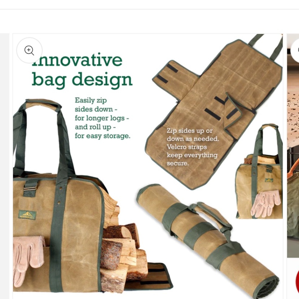 HINTERHILL 2 In 1 Firewood/All Purpose Waxed Canvas Bag NWT - Picture 8 of 14